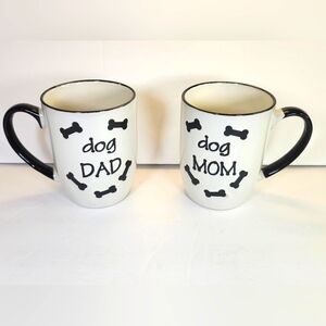 Petrageous Designs Handcrafted Black & Creme Dog Dad & Dog Mom 24oz Coffee Mugs